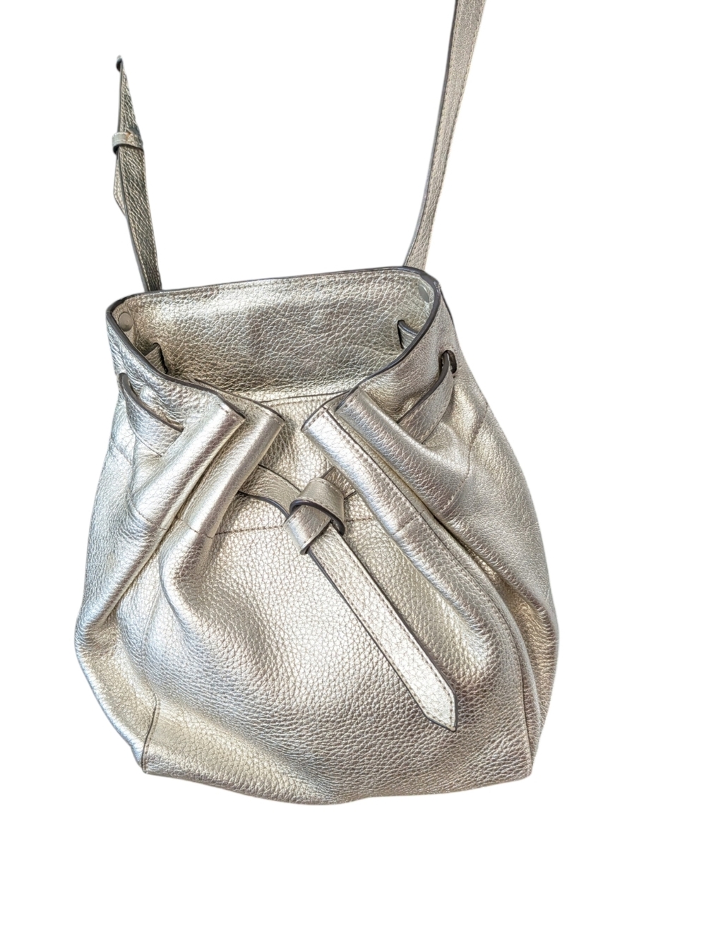 Annabel Ingall Georgia Metallic Silver Slouchy Crossbody Purse
